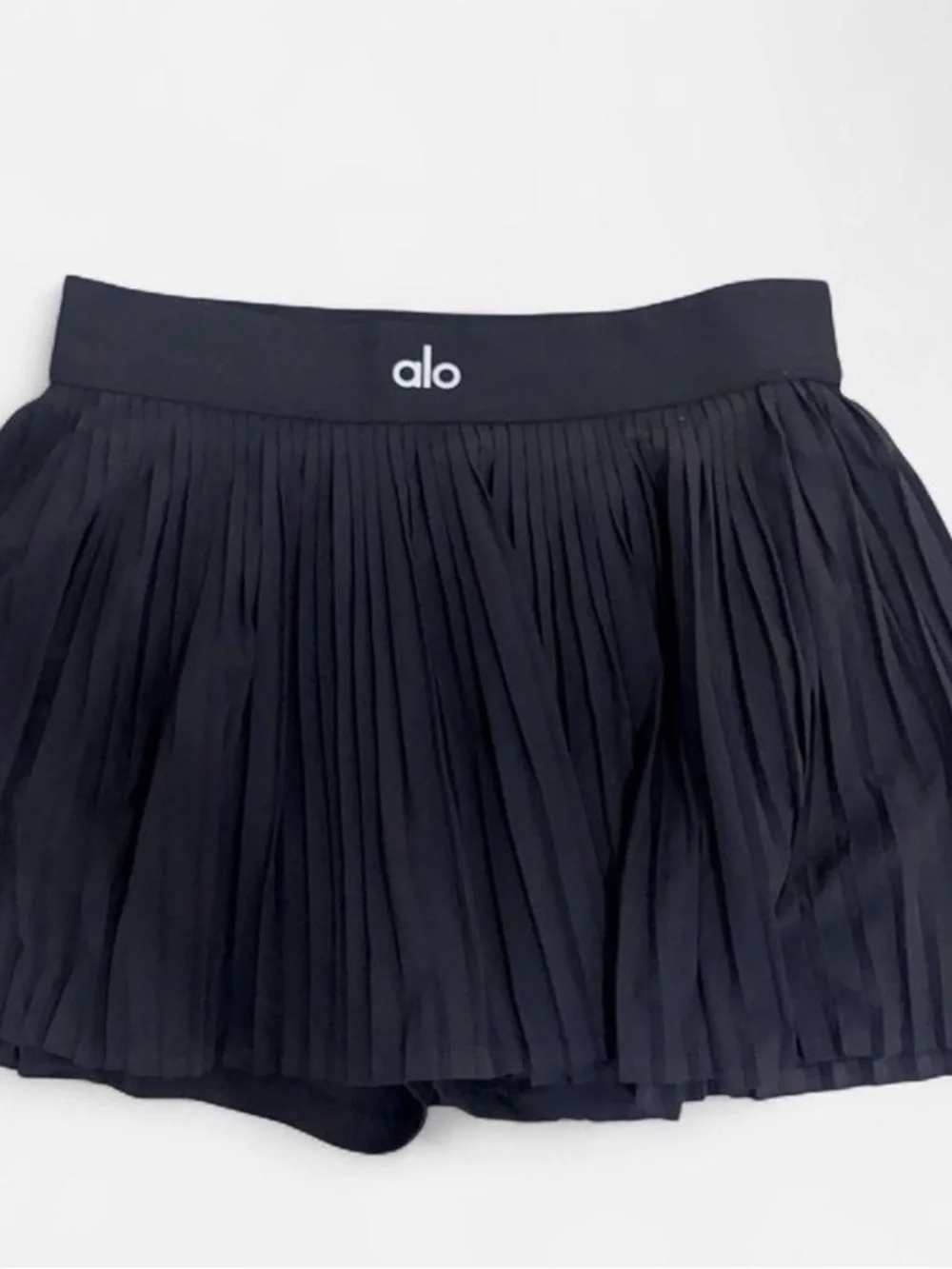 ALO Yoga Black Pleated Athletic Skirt